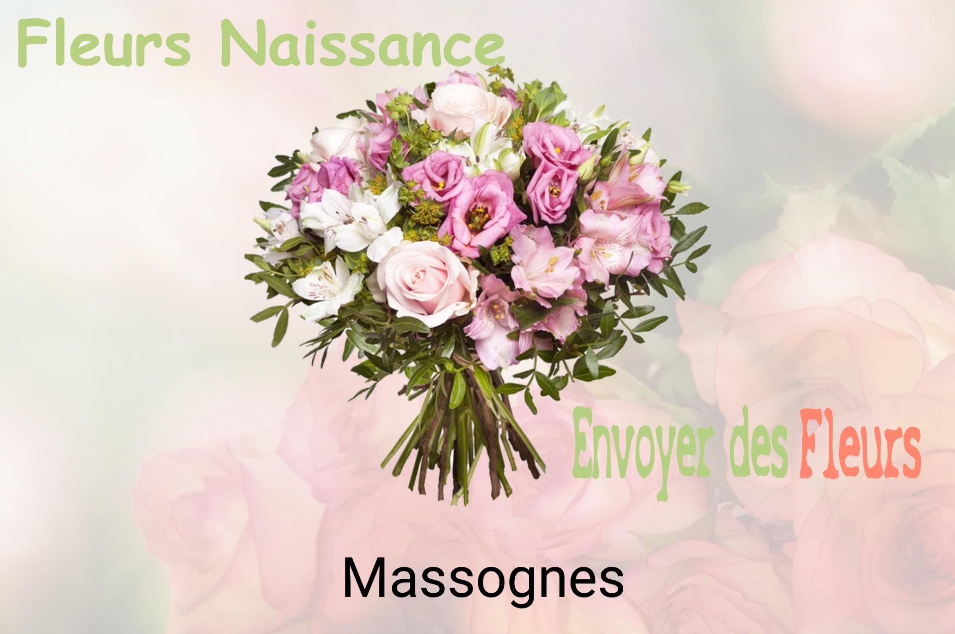 Bouquet de fleurs de naissance livré à Massognes