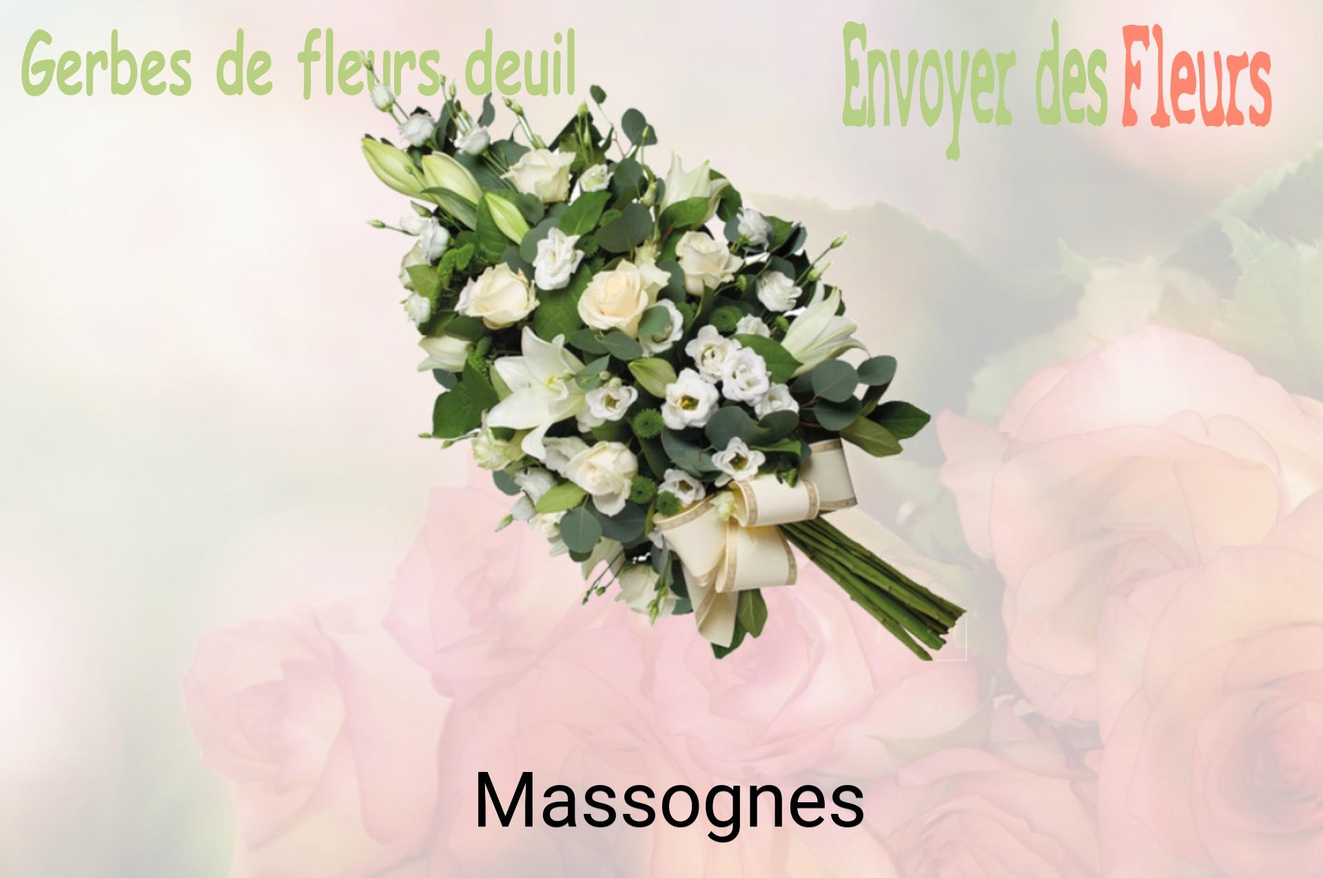 Gerbe de fleurs de deuil livrée à Massognes